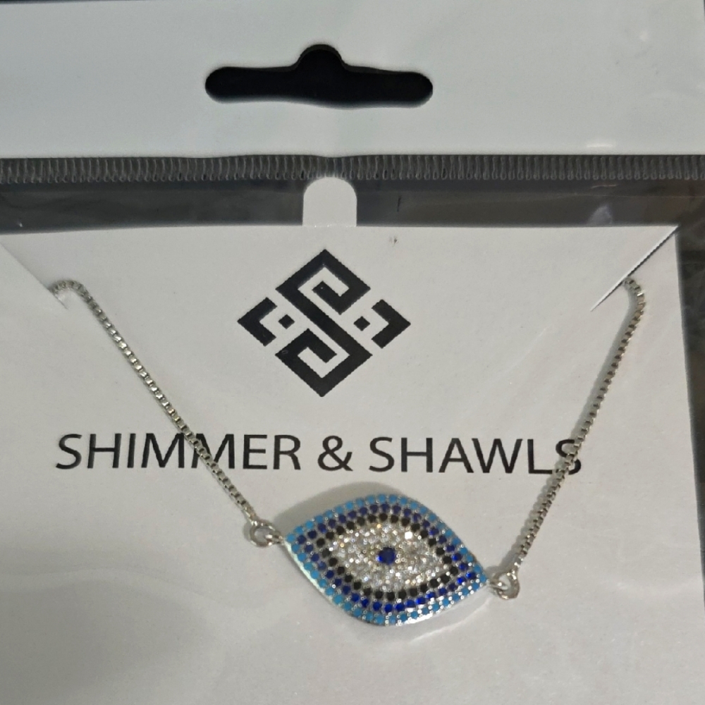 Silver Evil Eye Necklace Nwot